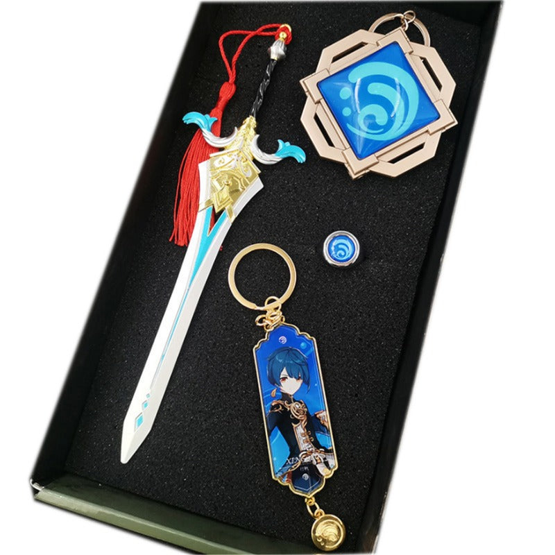 Nakorara 原神（げんしん） アンバー ミニチュア　ミニ武器 装備品 合金 武器模型 DIY ミニチュア おもちゃ 塗装済み完成品 日本剣 武将 インテリア装備品 ゲームアクセサリー