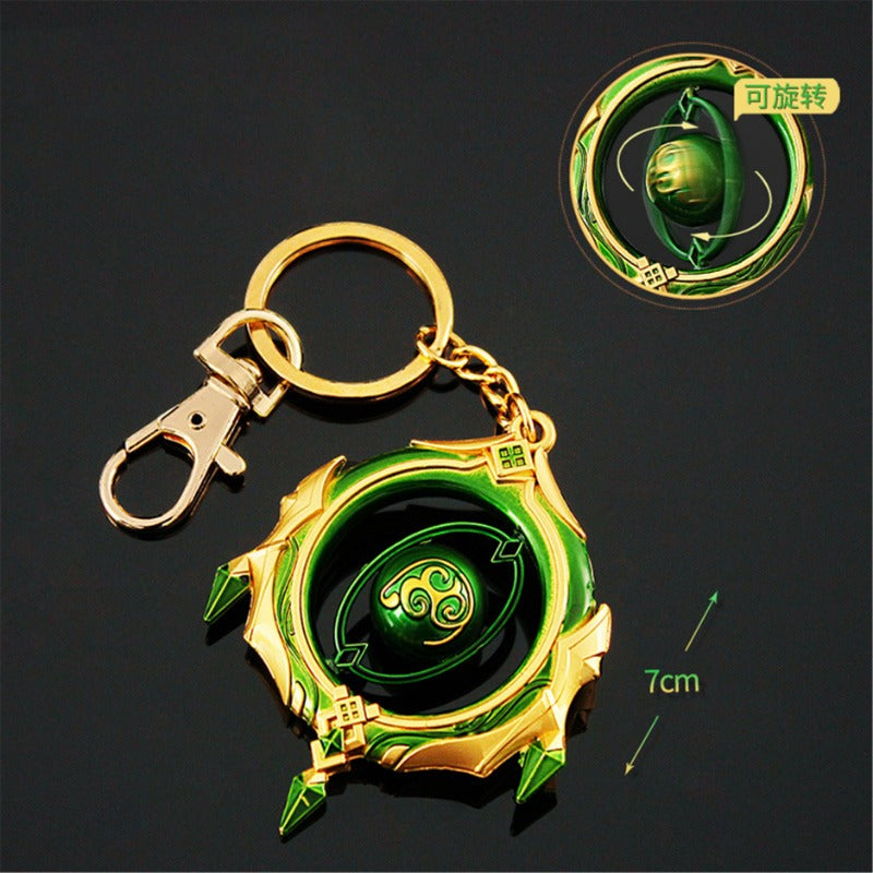 Nakorara 原神 法器　碧落の瓏　ミニチュア　回転可能　キーホルダー　ダイキャスト製　アクセサリー　おもちゃ　萌えグッズ