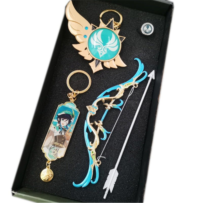 Nakorara 原神（げんしん） アンバー ミニチュア　ミニ武器 装備品 合金 武器模型 DIY ミニチュア おもちゃ 塗装済み完成品 日本剣 武将 インテリア装備品 ゲームアクセサリー