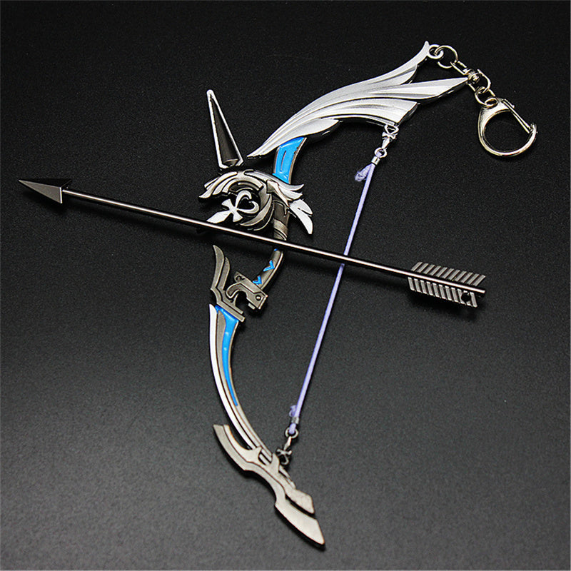Nakorara　原神　アモスの弓　17cm ミニチュア　チェーンブレイカー　武器モデル　キーホルダー　ダイキャスト製　装備品　アクセサリー　武器ファン向け　おもちゃ　レプリカ