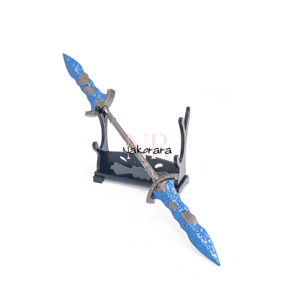 Nakorara エルデンリング ガーゴイルの黒両刃 22cm ダイキャスト製　モデル　武器ファン　アクセサリー　おもちゃ　武器ファン向け