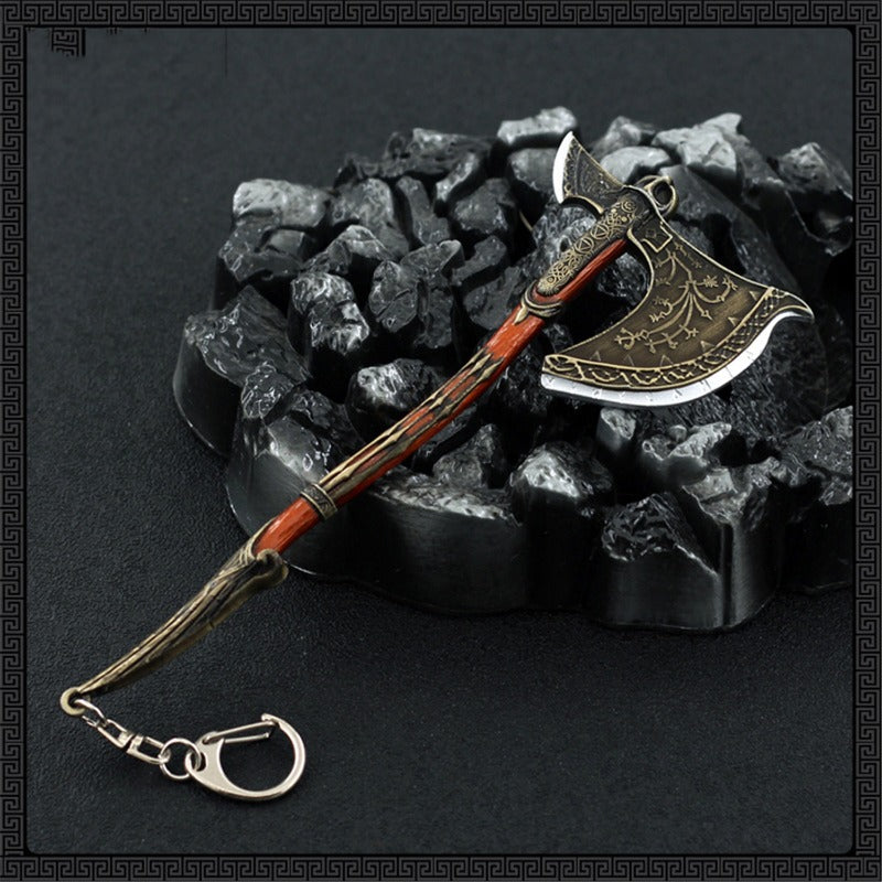 Nakorara ゴッド・オブ・ウォー ラグナロク God of Warシリーズ Kratos 斧  手遊び 16cm ミニ武器 斧 14cm 装備品 合金 塗装済み完成品  東洋剣 武将 インテリア装備品 ゲーム ミニ武器 道具