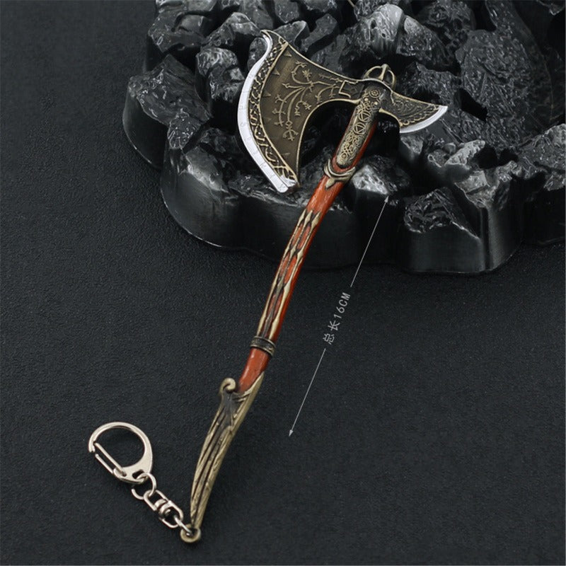 Nakorara ゴッド・オブ・ウォー ラグナロク God of Warシリーズ Kratos 斧  手遊び 16cm ミニ武器 斧 14cm 装備品 合金 塗装済み完成品  東洋剣 武将 インテリア装備品 ゲーム ミニ武器 道具