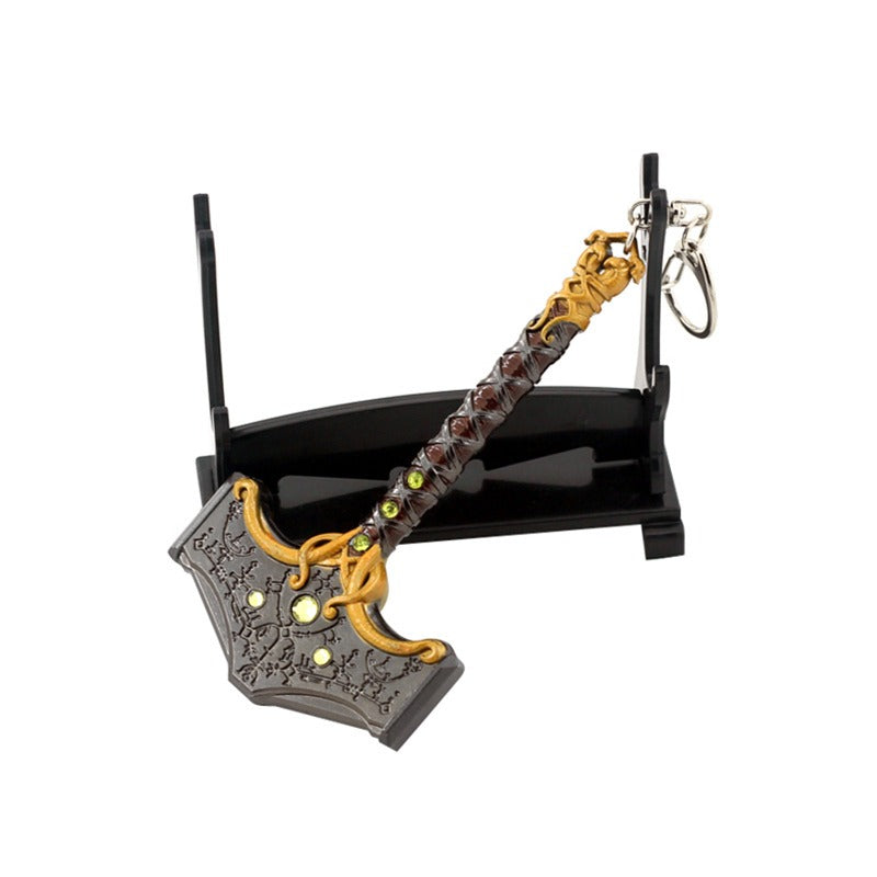 Nakorara 武器モデル　ゴッド・オブ・ウォー ラグナロク God of War Kratos Thor 12cm 斧  手遊び ミニチュア　装備品 ダイキャスト製  東洋剣 武将 インテリア装備品 ゲーム ミニ武器 道具