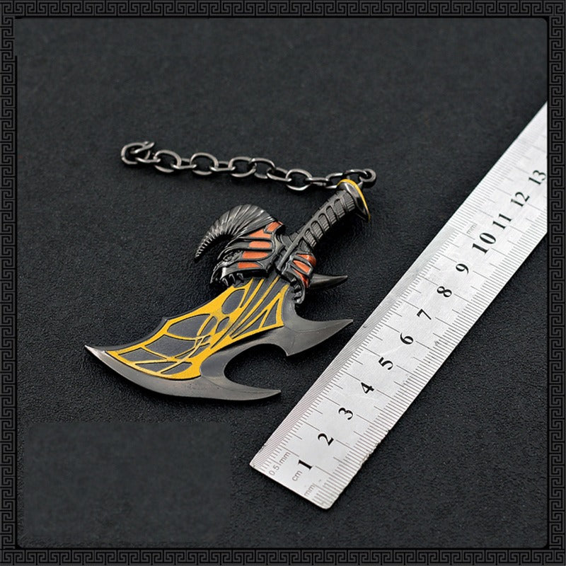 Nakorara ゴッド・オブ・ウォー ラグナロク God of War  Kratos クレイトス 斧  手遊び 16cm ミニ武器 斧 14cm 装備品 合金 塗装済み完成品  東洋剣 武将 インテリア装備品 ゲーム ミニ武器 道具