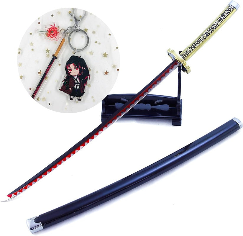 Nakorara　鬼滅の刃　日輪刀ミニ刀剣 26cm ヒノカミ神楽 日輪刀 ナイフ 刀掛台送り おもちゃ インテリア装備品 コスプレ 日本刀 装備品 クリスマスプレゼント ハロウィン 舞台化 飾り