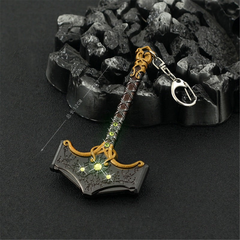 Nakorara 武器モデル　ゴッド・オブ・ウォー ラグナロク God of War Kratos Thor 12cm 斧  手遊び ミニチュア　装備品 ダイキャスト製  東洋剣 武将 インテリア装備品 ゲーム ミニ武器 道具