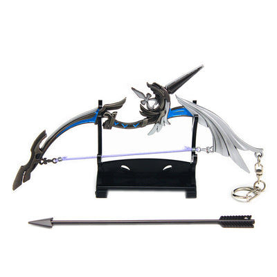 Nakorara　原神　アモスの弓　17cm ミニチュア　チェーンブレイカー　武器モデル　キーホルダー　ダイキャスト製　装備品　アクセサリー　武器ファン向け　おもちゃ　レプリカ