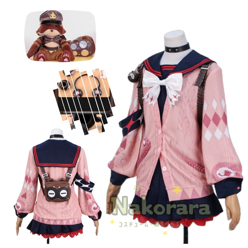 Nakorara　ゼンレスゾーンゼロ　浮波柚葉　コスプレ衣装 怪啖屋　柚葉 セーラー服　鞄＋髪飾りセット　Ukinami Yuzuha　地雷系　狸の尻尾 かまちー追加　イベント　おもちゃ　狸ぬいぐるみ　