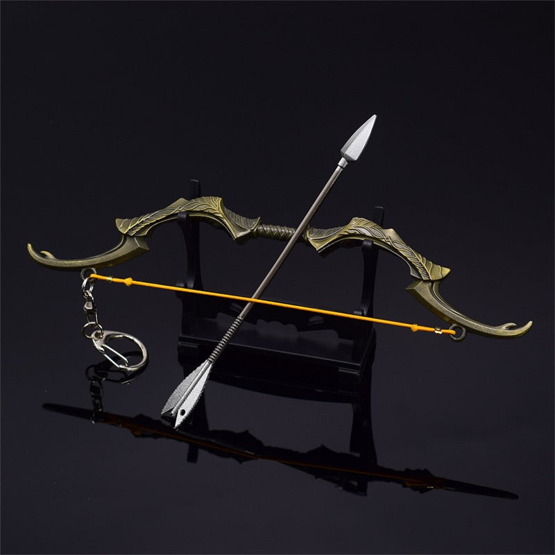 Nakoraraスカイリム Skyrim V アーリエルの弓 18.5cm 弓／クロスボウ 武器 グッズ ドラゴンボーン ドヴァーキン 刀掛台付き ジ・エルダー・スクロールズ・ファイブ・スカイリム 武器モデル 観賞用 置物 ミニチュア　　コレクション 道具 小物