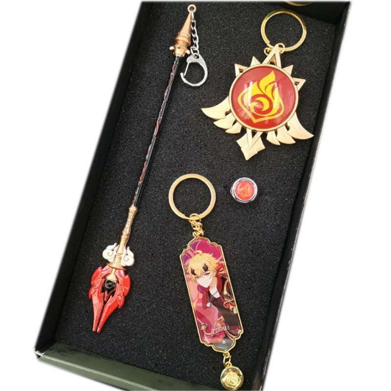 Nakorara 原神（げんしん） アンバー ミニチュア　ミニ武器 装備品 合金 武器模型 DIY ミニチュア おもちゃ 塗装済み完成品 日本剣 武将 インテリア装備品 ゲームアクセサリー