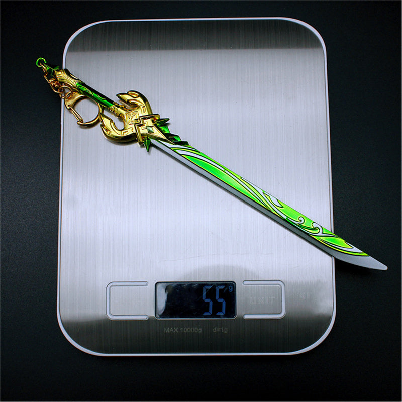 Nakorara　原神　磐岩結緑 21cm ミニチュア　武器モデル　ダイキャスト製　装備品　アクセサリー　武器ファン向け　おもちゃ　レプリカ