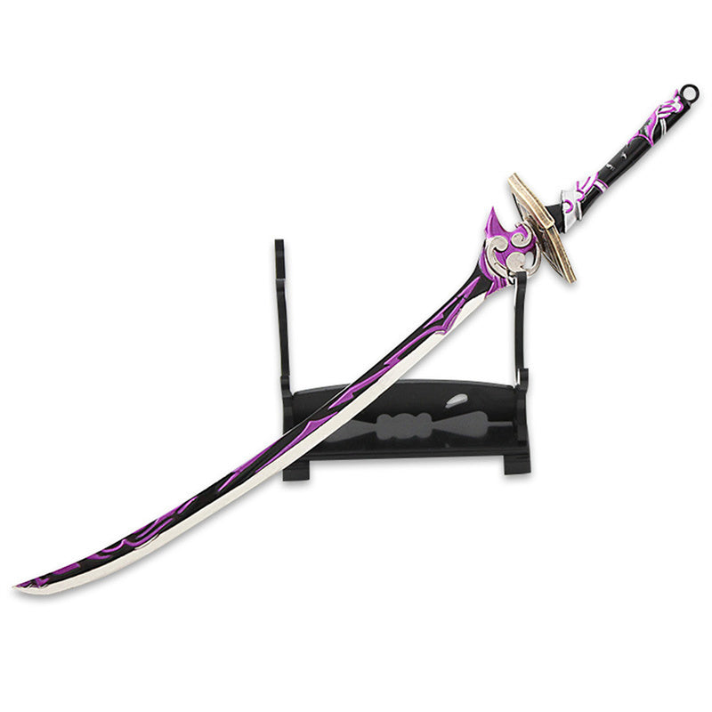 Nakorara　原神　雷電将軍 モチーフ武器　キーホルダー　22cm ミニチュア　武器モデル　ダイキャスト製　装備品　アクセサリー　武器ファン向け　おもちゃ　レプリカ