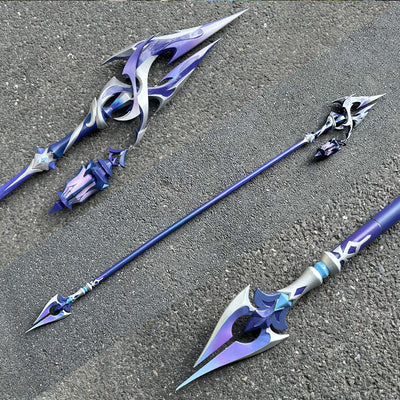 Nakorara  原神 フリンズ   血染めの荒れ地   200cm　長柄武器 武器モデル 　闇影と灯り 長槍 コスプレ道具　PU製　ライトキーパー   Bloodsoaked Ruins  Luna I 　ナドクライ