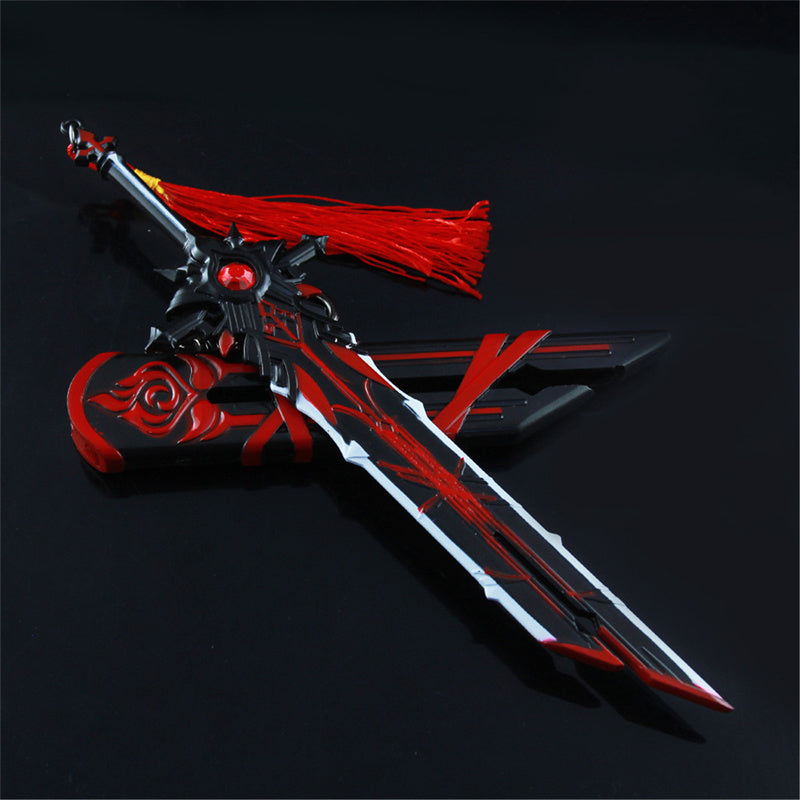 Nakorara　原神　狼の末路 21cm  鞘付ミニチュア　武器モデル　ダイキャスト製　装備品　アクセサリー　武器ファン向け　おもちゃ　レプリカ