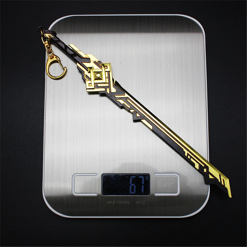 Nakorara　原神　斬山の刃 21cm ミニチュア　武器モデル　ダイキャスト製　装備品　アクセサリー　武器ファン向け　おもちゃ　レプリカ