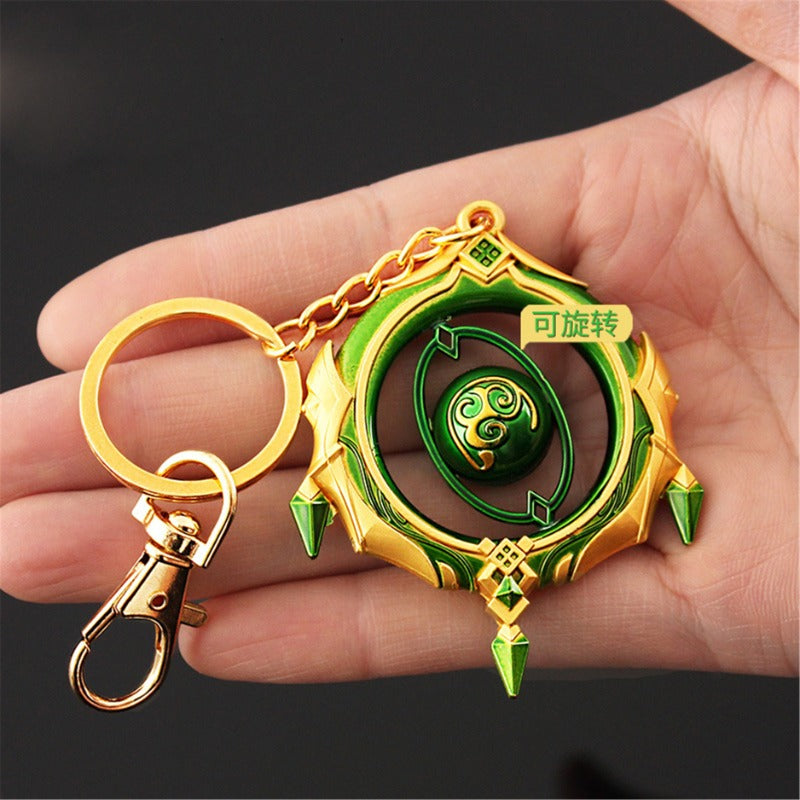 Nakorara 原神 法器　碧落の瓏　ミニチュア　回転可能　キーホルダー　ダイキャスト製　アクセサリー　おもちゃ　萌えグッズ