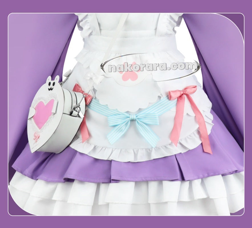 Nakorara VTuber 結城さくな コスプレ衣装　YouTuber　メイド服 和風エプロン+カフェ風服 完全再現 さくなちゃんコス