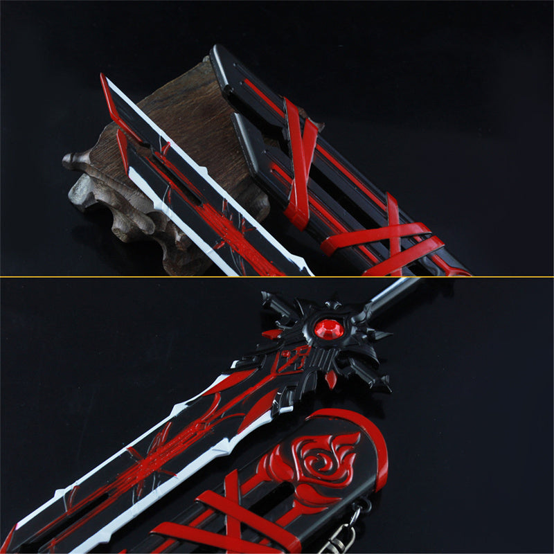 Nakorara　原神　狼の末路 21cm  鞘付ミニチュア　武器モデル　ダイキャスト製　装備品　アクセサリー　武器ファン向け　おもちゃ　レプリカ