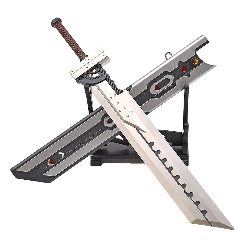 Nakorara ファイナルファンタジー クラウドの合体剣 21cm　ミニチュア　鞘付　武器モデル　ダイキャスト製　西洋剣　武器レプリカ　キーホルダー