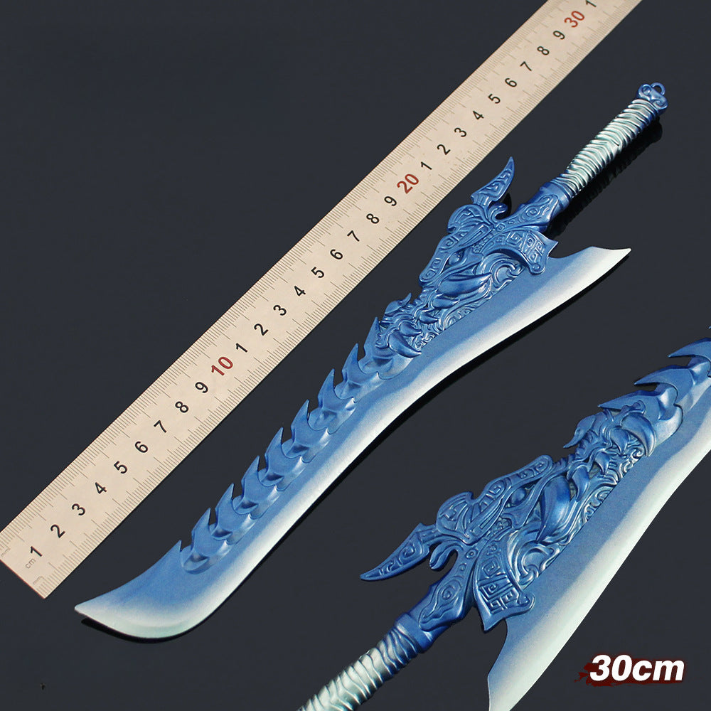 Nakorara　中国アニメ映画『ナタ』ナタ2　東海竜王　敖光　大剣　30cm　青色　ダイキャスト製　武器レプリカ　武器モデル　おもちゃ　フィギュア　