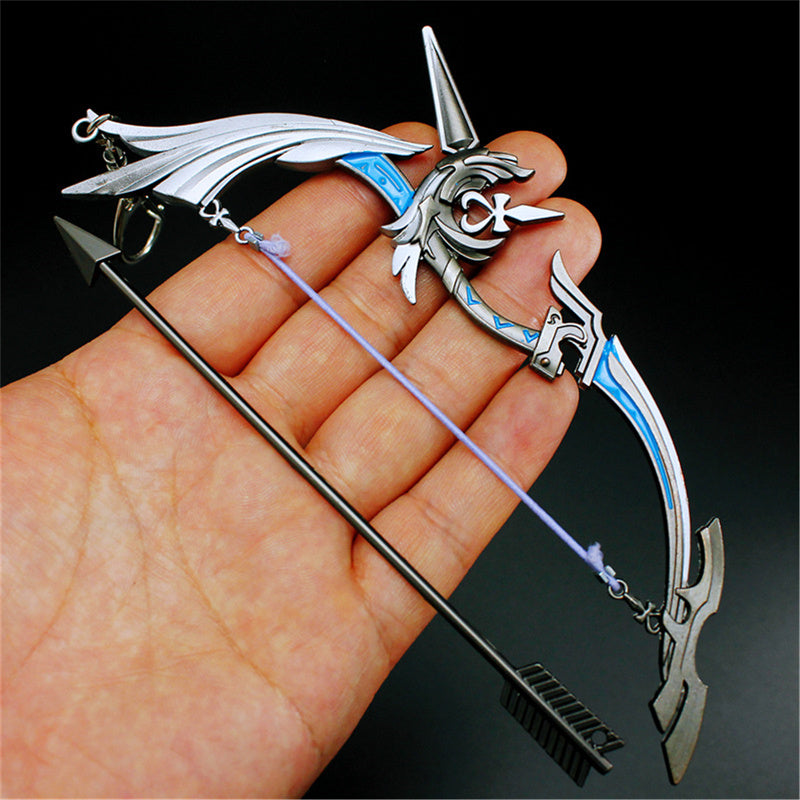 Nakorara　原神　アモスの弓　17cm ミニチュア　チェーンブレイカー　武器モデル　キーホルダー　ダイキャスト製　装備品　アクセサリー　武器ファン向け　おもちゃ　レプリカ