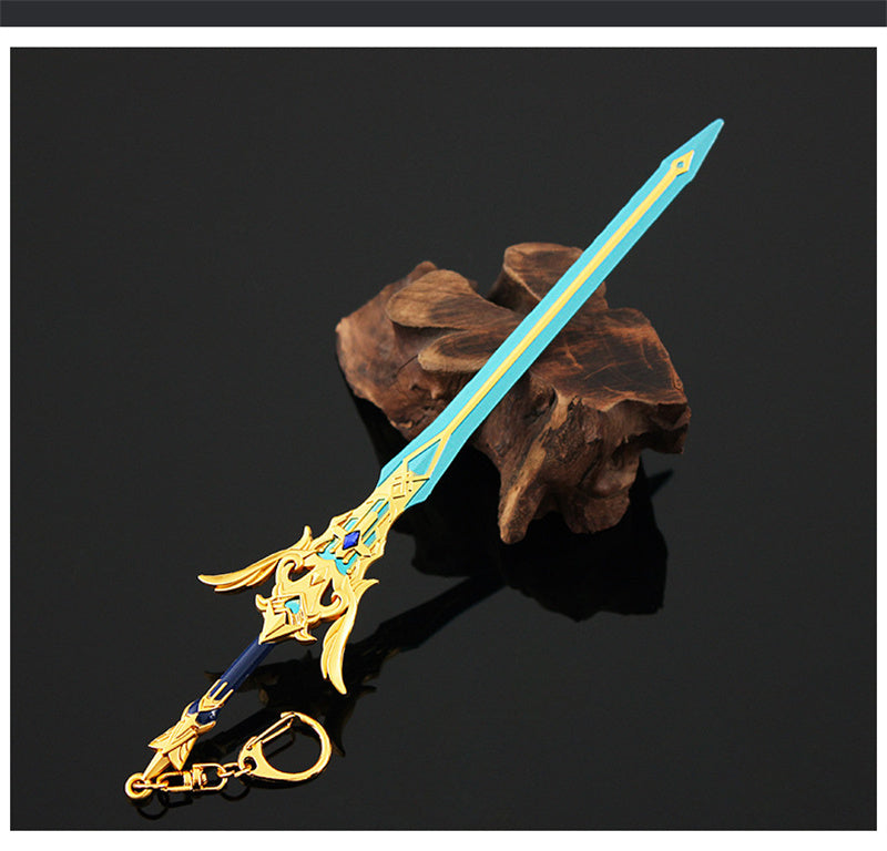 Nakorara　原神　蒼古なる自由への誓い   21cm ミニチュア 武器モデル　キーホルダー　ダイキャスト製　装備品　アクセサリー　武器ファン向け　おもちゃ　レプリカ