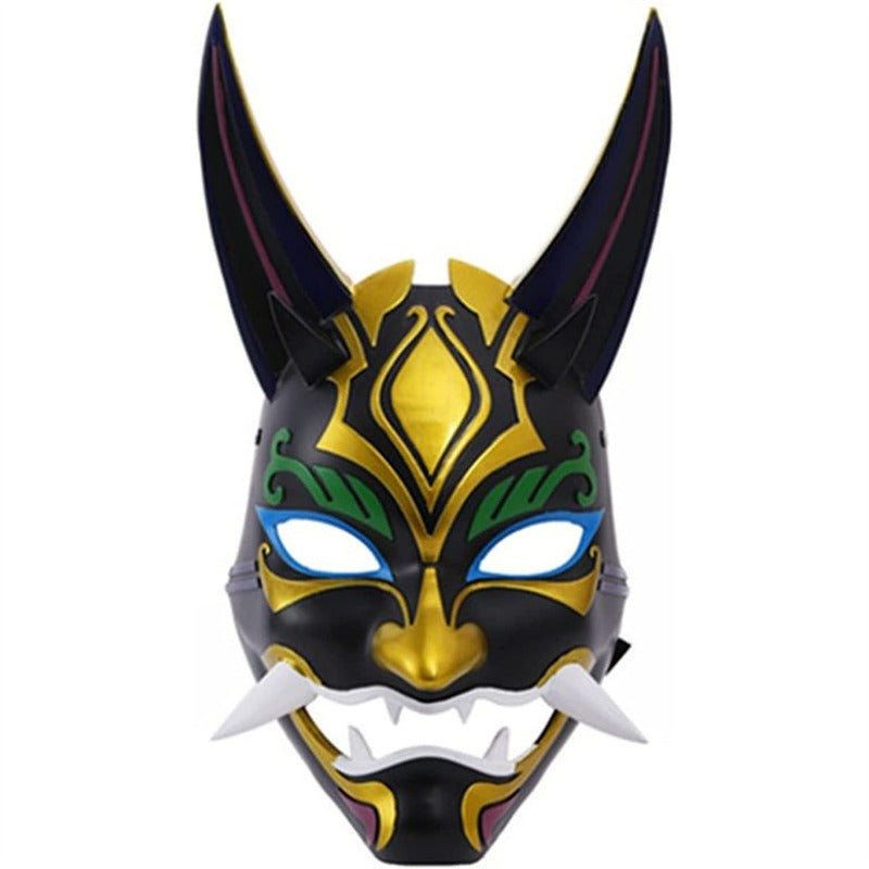 Nakorara　原神 げんしん タルタリヤ 魔王武装 　 魈（しょう ） ショウ 　九条裟羅 天狗のお面　狐のお面 樹脂製 巫女 花散里 神里綾華 稲妻 お土産 白 赤 祭り きつね キツネ マスク 頭飾り ヘアアクセサリー コスプレ道具 コスプレ 萌え 可愛い イベント プレゼント グッズ 道具 小物