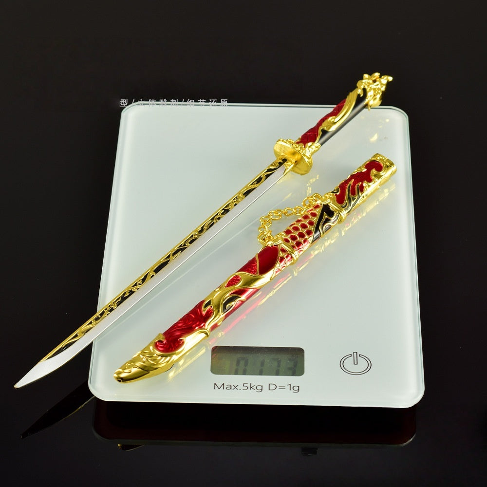 Nakorara　ナラカ：ブレードポイント　ダイキャスト製　万鈞　剣　武者　太玄の刃　サムライ刀　30㎝　武器モデル　NARAKA: BLADEPOINT  　ミニチュア　武器レプリカ　30㎝　装備品　フィギュア　