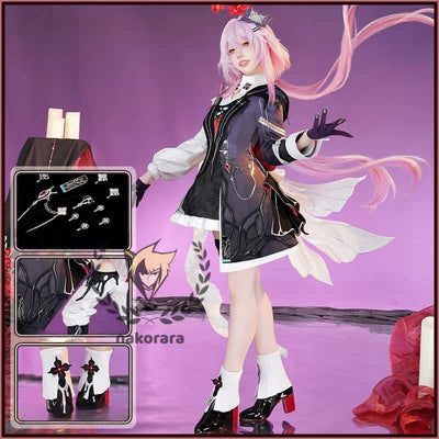 Nakorara　崩壊スターレイル　長夜月　コスプレ　記憶なのか　cosplay　金属製パーツ　三月なのか　靴カバー付き　黄金裔　オロニクス　ハロウィン　コスチュームnayf007