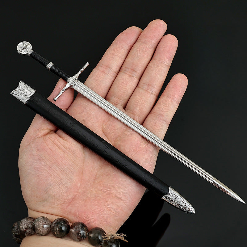 Nakorara ウィッチャー3 ワイルドハント　銀剣　 22cm 　ダイキャスト製　ミニチュア　武器モデル　アクセサリー　萌えグッズ　The Witcher 3: Wild Hunt