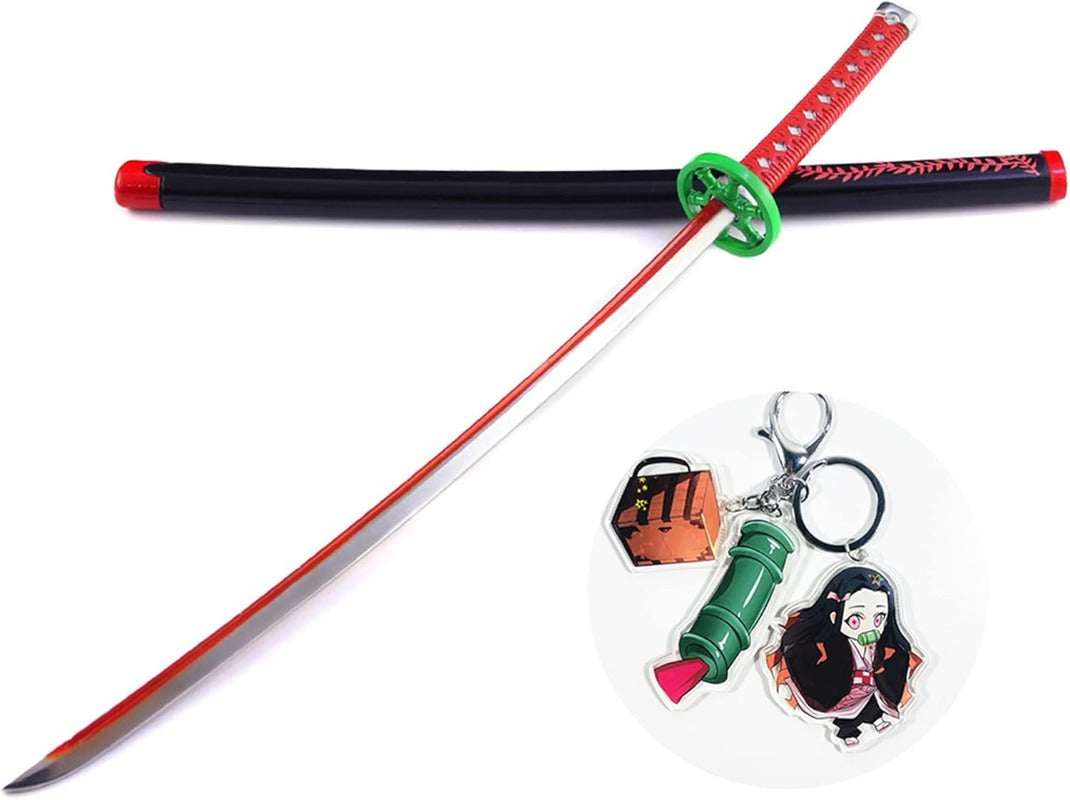 Nakorara　鬼滅の刃　日輪刀ミニ刀剣 26cm ヒノカミ神楽 日輪刀 ナイフ 刀掛台送り おもちゃ インテリア装備品 コスプレ 日本刀 装備品 クリスマスプレゼント ハロウィン 舞台化 飾り