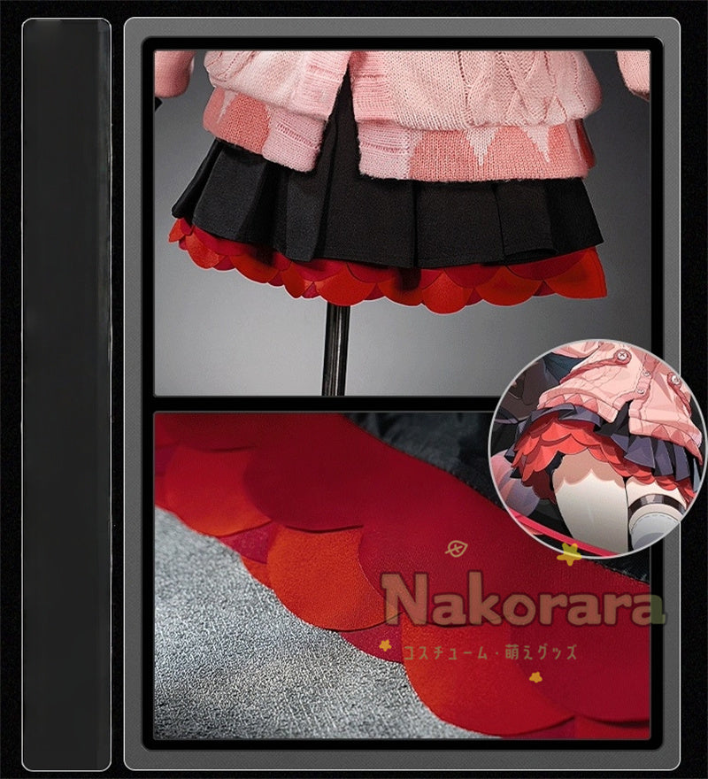Nakorara ゼンレスゾーンゼロ　浮波柚葉　コスプレ衣装　Ukinami Yuzuha　怪啖屋　セーターコート　ミニスカート　狸の尻尾　本物の狸　かまちー追加　イベント　おもちゃ　狸　　