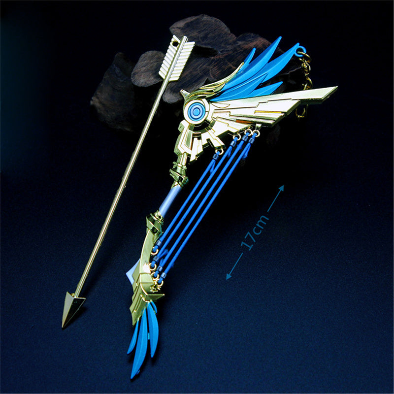 Nakorara　原神　天空の翼　17cm ミニチュア　チェーンブレイカー　武器モデル　キーホルダー　ダイキャスト製　装備品　アクセサリー　武器ファン向け　おもちゃ　レプリカ