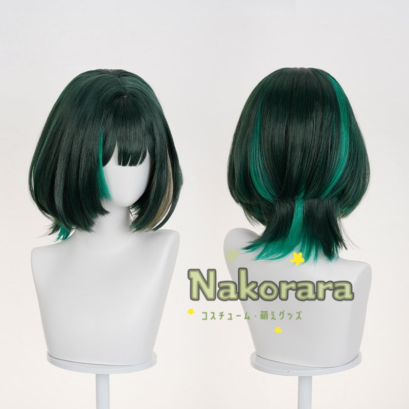 Nakorara 原神 空月の歌 ネフェル ウィッグ　カツラ　コスプレ道具　 36cm　ナド・クライ編 　緑色Nawig001