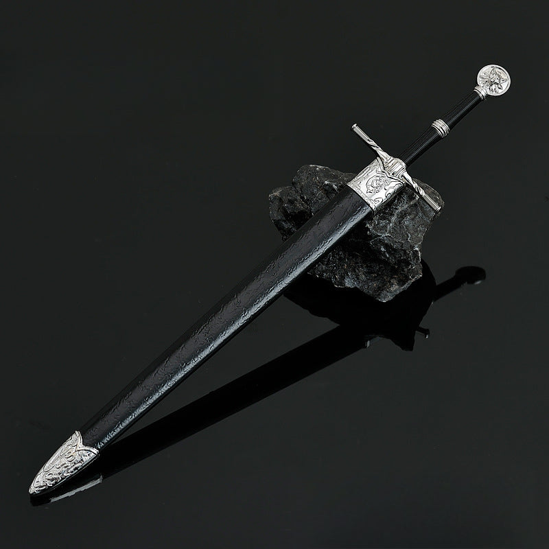 Nakorara ウィッチャー3 ワイルドハント　銀剣　 22cm 　ダイキャスト製　ミニチュア　武器モデル　アクセサリー　萌えグッズ　The Witcher 3: Wild Hunt