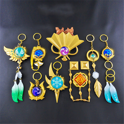  Nakorara　原神（げんしん）八重神子 9cm 神の目 コスプレ小道具 草神の瞳 飾り 雷神の瞳 インテリア装備品 風神の瞳 海灯祭 鞄飾り 岩神の瞳 キーホルダー キーリング Genshin Impact プレゼント 誕生日 合金 ギフト